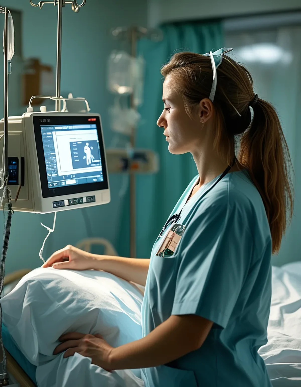 Why Monitors and IV Poles Cost Tall Nurses Their Necks